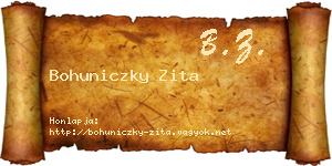 Bohuniczky Zita névjegykártya